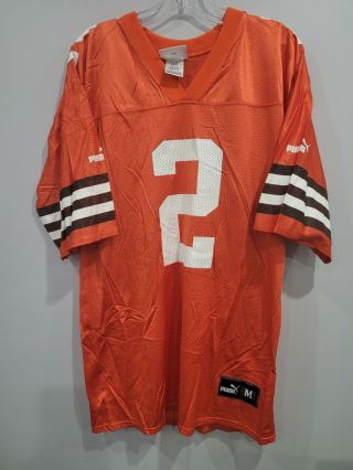 Rare Vintage Puma Nfl Cleveland Browns Tim Couch 2 Football Jersey Mens M Orange