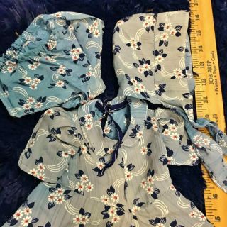 VTG 1950s 3 piece Blue Floral Dress Bonnet Panty for 18 