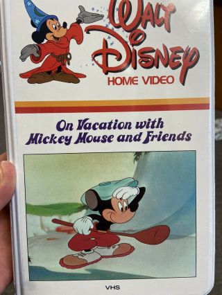 Rare 1983 Walt Disney On Vacation With Mickey Mouse And Friends Vhs W/ Insert