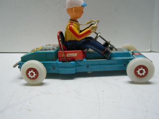 Rare 1960 T.  N.  Tin Battery Op.  Lite - O - Wheel Go Kart & BOX.  &.  NRE 3