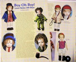 5p History Article Pics - Rare Antique Lenci Boys 300 Series Dolls