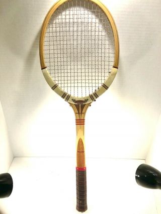 Rare Vintage Dunlop Maxply Fort Wooden Tennis Racket Made In England Size 4 5/8”