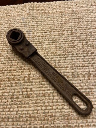 Antique - Chicago Mfg.  & Distributing Co.  Hex Ratchet Wrench Tool USA Patent 1914 2