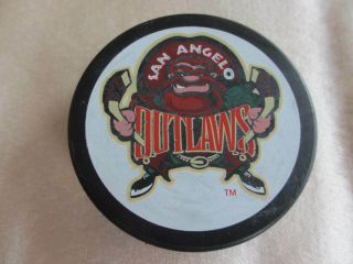 San Angelo Outlaws Wphl Rare Vintage Official Game Puck