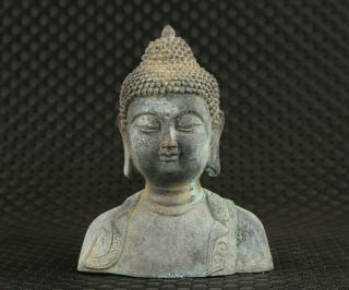 Asian Tibetan Chinese Old Bronze Hand Cast Buddha Statue Collectable Figure