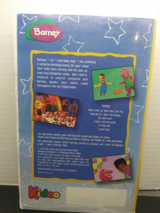 MY PARTY WITH BARNEY Rare OOP Custom VHS Video Kideo Starring Bryan Vintage Vtg 2