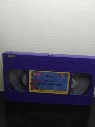 MY PARTY WITH BARNEY Rare OOP Custom VHS Video Kideo Starring Bryan Vintage Vtg 3
