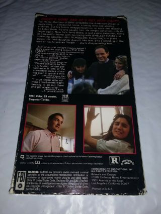 THE STEPFATHER VHS EMBASSY HOME ENTERTAINMENT Rare HORROR SLASHER 1987 2
