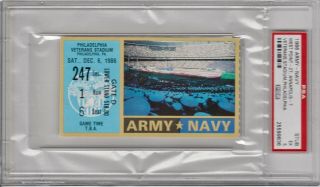 1986 Army Navy Football Ticket Stub Psa 5 - Pop 1 No Others Graded - Very Rare