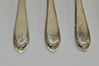 1847 Rogers Bros IS Silver Lovelace Pattern Grill Dinner Forks 7 - 3/4 inch 12 Set 2