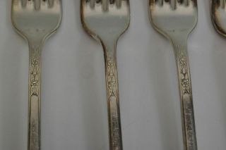 1847 Rogers Bros IS Silver Lovelace Pattern Grill Dinner Forks 7 - 3/4 inch 12 Set 3