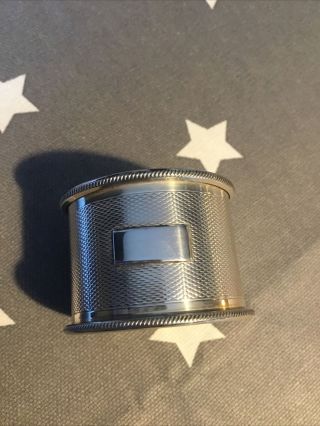 Vintage,  Old Napkin Ring Machined With Small Cartouche Hall Marked