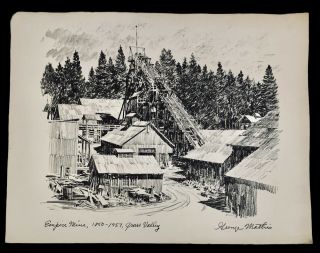 George Mathis Vintage Art Prints Nevada County California Historic Scenes Mines