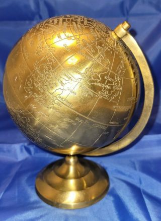 Vintage Brass World Globe.  S119