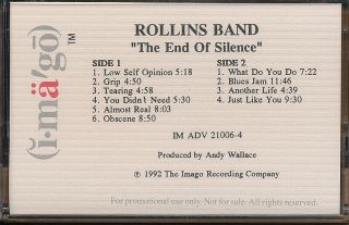 Rollins Band The End Of Silence Rare Promo Advance Cassette 1992