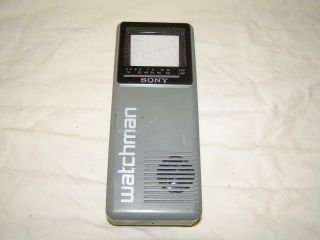 Rare Vtg Sony Fd - 10a Watchman Mini Portable Pocket Tv Retro 80s Television Bw