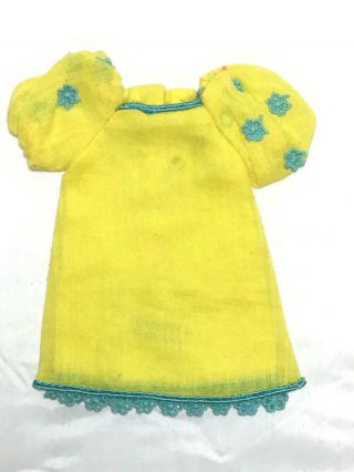 Vintage Barbie Francie Outfit The Yellow Bit Dress (bag 365)