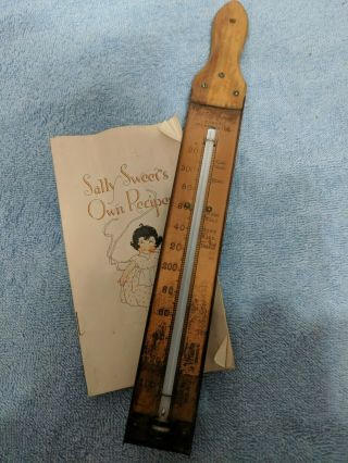Vintage Antique 12.  5 " Copper Candy Thermometer Wilder Troy,  Ny -