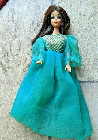Vintage Topper Dawn Doll With Blue And Silver Formal Gown