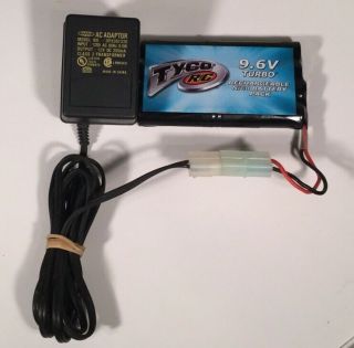 Tyco R/c Remote Car Vehicle 9.  6v Turbo Nicd Blue Battery Pack And Charger Rare
