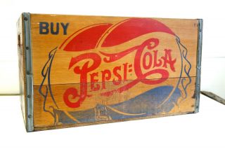 Rare Pepsi Cola Double Dot Double Cap 5 Cent Crate - Awesome Find
