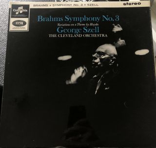 Brahms Symphony No 3 Tco George Szell Columbia Sax 2572 S/c Ed1 Ex Uk Lp Rare