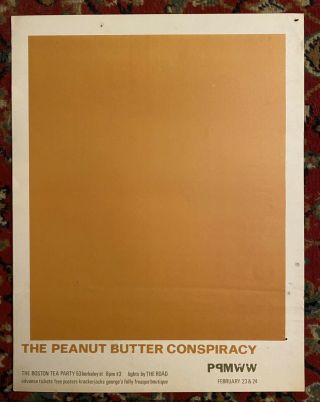 Boston Tea Party Peanut Butter Conspiracy February 1968 Concert Poster Rare