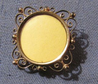 Antique Victorian Gold Filled Photo Picture Brooch Pin