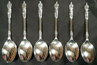 Antique Boxed Set Of 6 Silver Plated Apostle Tea Spoons C1930 Practically