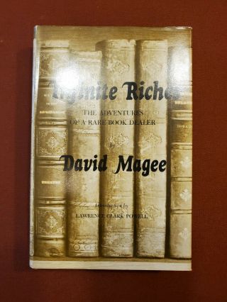Infinite Riches The Adventures Of A Rare Book Dealer 1st Ed 1973 David Magee