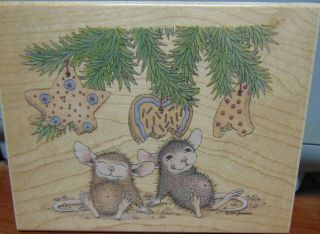Rare Stampablities House Mouse Wood Stamp Christmas Cookie Eaters Hmtr1023