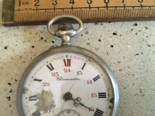 Antique Pocket Watch,  Antique Chronometre Pocket Watch For Repair,  French 2