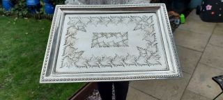 An Antique Silver Plated Tray With Engraved Patterns.  By G.  E.  Hawkins.  Early 1900.  S