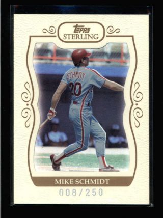 Mike Schmidt 2008 Topps Sterling 157 Rare Base Card Sp 008/250 Ax1337