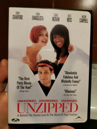 Unzipped (dvd,  2004) Cindy Crawford Kate Moss Naomi Campbell Rare Oop