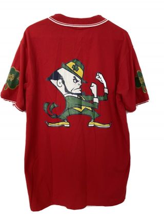 Rare Notre Dame Red Football Fighting Irish Shirt Size Large Polo Collared