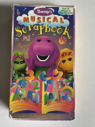 Barney - Barney ' s Musical Scrapbook VHS Vintage 1997 RARE 3