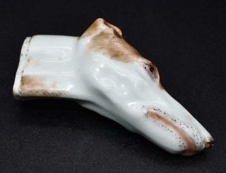 Rare Antique 18th / 19thc Porcelain (french) Bonbonniere Snuff - Greyhound Dog