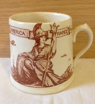 Antique Royal Doulton Victory And Peace 1919 Mug Exc Con