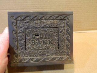 Rare J & E Stevens Cast Iron Still Bank " Kodak Box Camera Bank " W/ Key 1905