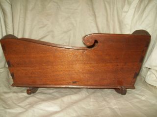 Antique Handcrafted Primitive Wood Wooden Doll Cradle Dovetailed