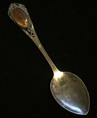 Vintage Sterling Silver Amber Small Spoon Bm Co.  Made In Canada