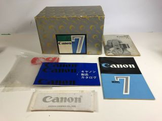 Rare Canon 7 50mm F1.  8 Empty Box With Instructions Book Wow