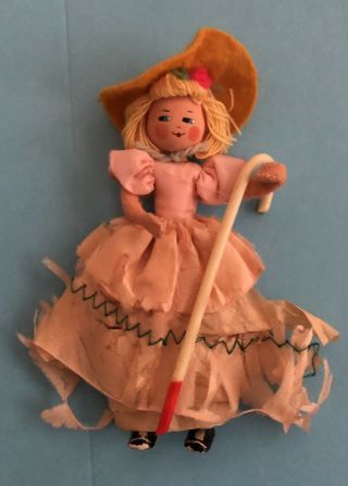Vintage Little Bo - Peep Doll Toy Figure From Germany