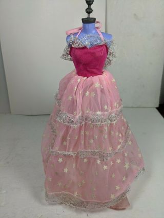 Mattel Vintage 1985 Dream Glow Barbie Pink Dress -