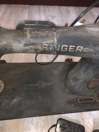 Antique Singer Sewing Machine With Light And Motor 3