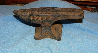 Rare Antique C.  1940s Heavy Cast Iron John Deere Tractor Co.  Anvil Paperweight