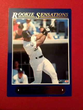 1992 Fleer Rookie Sensations Insert Card Frank Thomas Rc Hof Rare White Sox Sp