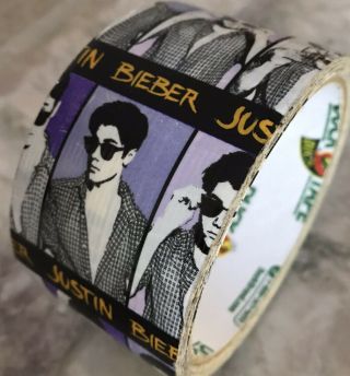 Rare Justin Bieber Real Ducktape Duct Craft Tape 2” Wide Pop Star Sticker Fans