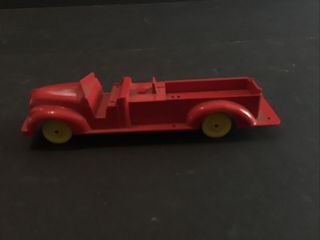 Vintage 1940’s - 50’s,  6” Red Hard Plastic Ladder Fire Truck,  Engine Allod Rare